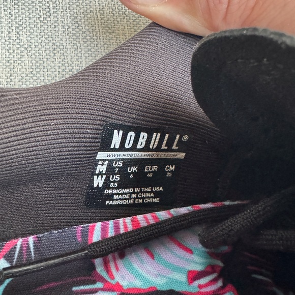 NOBULL Black Training Shoes with Pink & Teal Floral Sole - Picture 5 of 5